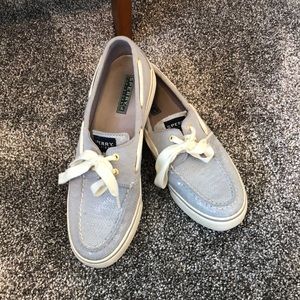 Sparkle Gray Sperry boat shoes